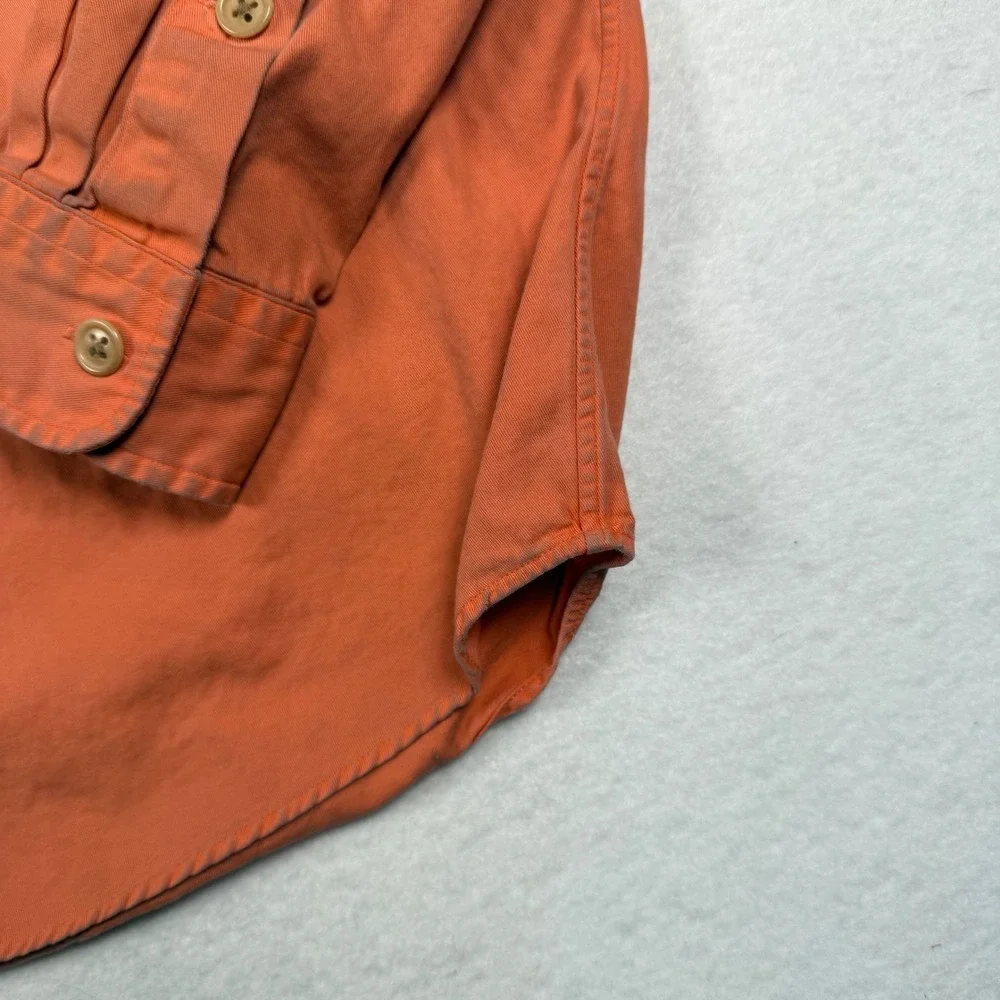 Polo Ralph Lauren Button Up Shirt Mens Large Orange‎ Long Sleeve Cotton Utility